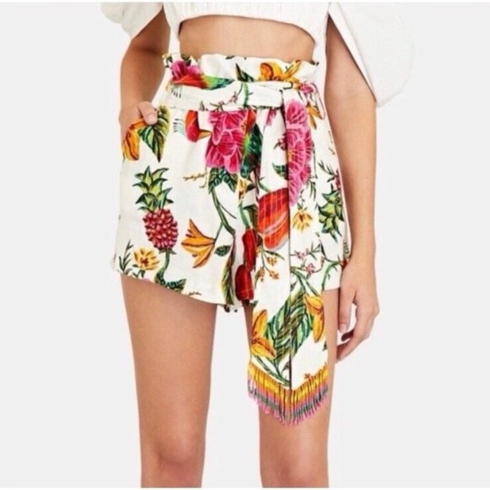 FARM Rio White Floral Two-Piece Romper with Pink, Orange & Green Accents - Picture 4 of 4